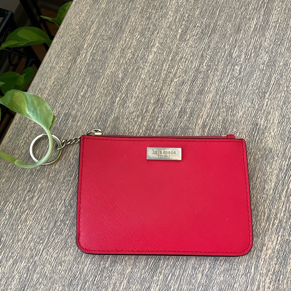 Kate Spade Red & Gold Keychain Wallet